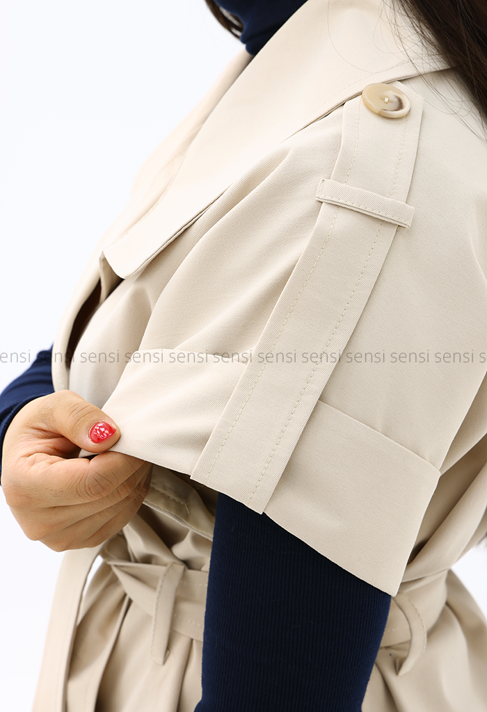 وست زنانه آستر دار کتان کج راه کد1006842